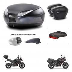 SHAD Maletas sh23 + soporte montaje baul SH48 tapa respaldo accesorios 49 L KIT-476284