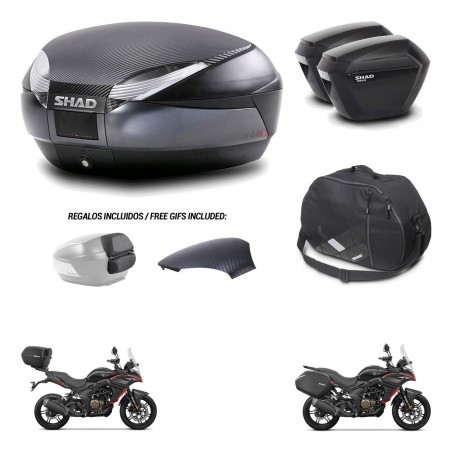 SHAD Maletas sh23 + soporte montaje baul SH48 tapa respaldo accesorios 49 L KIT-476290