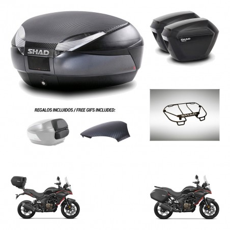SHAD Maletas sh23 + soporte montaje baul SH48 tapa respaldo accesorios 49 L KIT-476302