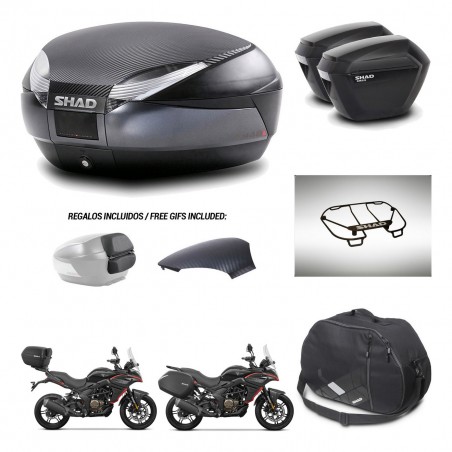 SHAD Maletas sh23 + soporte montaje baul SH48 tapa respaldo accesorios 49 L KIT-476314