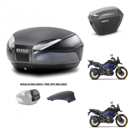 SHAD Maletas sh23 alu + soporte montaje baul SH48 tapa respaldo 49 L KIT-476329