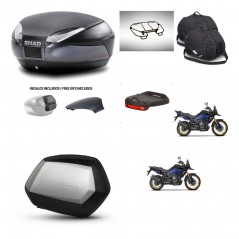 SHAD Maletas SH35 PREMIUM + soporte montaje baul SH48 tapa respaldo accesorios 49 L KIT-476358
