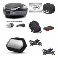 SHAD Maletas SH35 PREMIUM + soporte montaje baul SH48 tapa respaldo accesorios 49 L KIT-476370