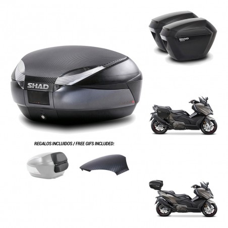 SHAD Maletas sh23 + soporte montaje baul SH48 tapa respaldo 49 L KIT-476422