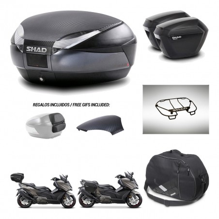 SHAD Maletas sh23 + soporte montaje baul SH48 tapa respaldo accesorios 49 L KIT-476458