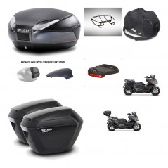 SHAD Maletas sh23 + soporte montaje baul SH48 tapa respaldo accesorios 49 L KIT-476464