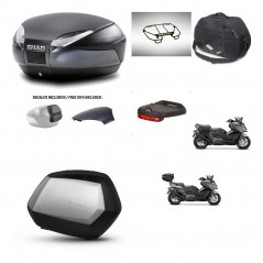 SHAD Maletas SH35 PREMIUM + soporte montaje baul SH48 tapa respaldo accesorios 49 L KIT-476465
