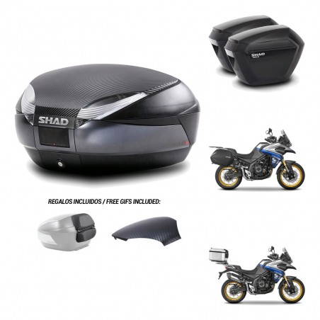 SHAD Maletas sh23 + soporte montaje baul SH48 tapa respaldo 49 L KIT-476470