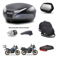 SHAD Maletas SH35 PREMIUM + soporte montaje baul SH48 tapa respaldo accesorios 49 L KIT-476478