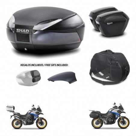 SHAD Maletas sh23 + soporte montaje baul SH48 tapa respaldo accesorios 49 L KIT-476482