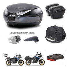 SHAD Maletas sh23 + soporte montaje baul SH48 tapa respaldo accesorios 49 L KIT-476488