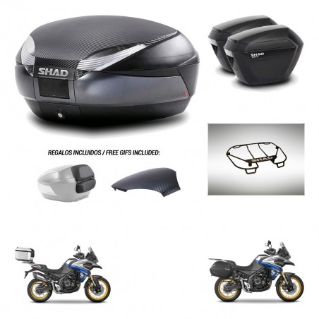 SHAD Maletas sh23 + soporte montaje baul SH48 tapa respaldo accesorios 49 L KIT-476494