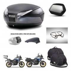 SHAD SH35 PREMIUM suitcases + mounting bracket SH48 trunk backrest cover accessories 49 L KIT-476496