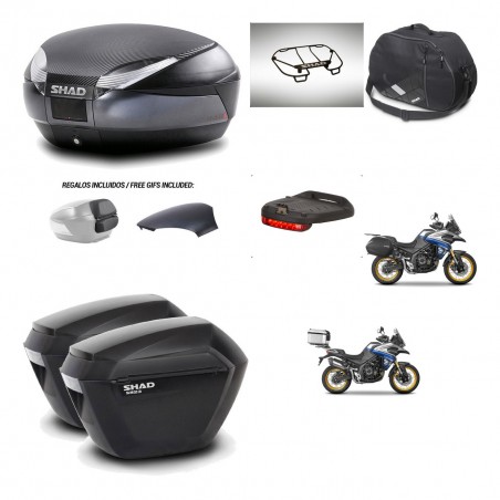 SHAD Maletas sh23 + soporte montaje baul SH48 tapa respaldo accesorios 49 L KIT-476512