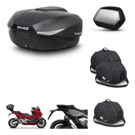 SHAD Maletas SH35 PREMIUM + soporte montaje baul SH58 accesorios KIT-476532