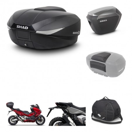 SHAD SH23 alu suitcases + mounting bracket SH58 trunk accessories KIT-476557