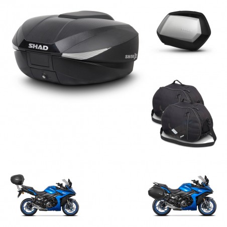 SHAD Maletas SH35 PREMIUM + soporte montaje baul SH58 accesorios KIT-476664