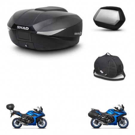 SHAD Maletas SH35 PREMIUM + soporte montaje baul SH58 accesorios KIT-476675