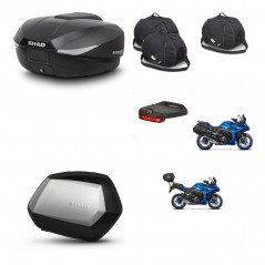 SHAD Maletas SH35 PREMIUM + soporte montaje baul SH58 accesorios KIT-476682