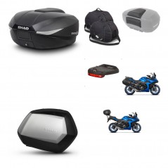 SHAD Maletas SH35 PREMIUM + soporte montaje baul SH58 accesorios KIT-476694