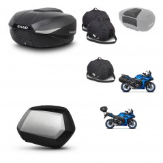 SHAD SH35 PREMIUM suitcases + mounting bracket SH58 trunk accessories KIT-476700