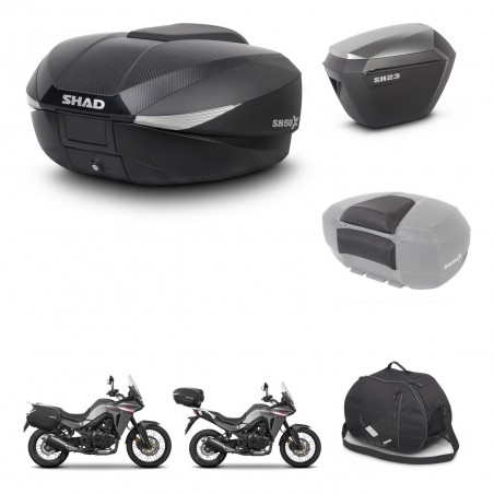 SHAD SH23 alu suitcases + mounting bracket SH58 trunk accessories KIT-476797