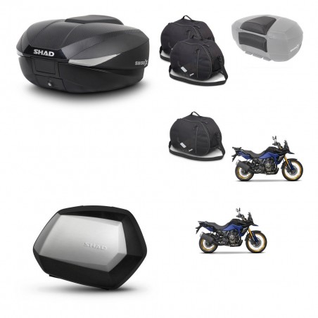 SHAD Maletas SH35 PREMIUM + soporte montaje baul SH58 accesorios KIT-476892