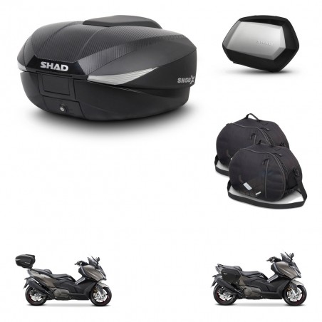 SHAD Maletas SH35 PREMIUM + soporte montaje baul SH58 accesorios KIT-476952