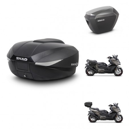 SHAD SH23 alu suitcases + mounting bracket SH58 trunk KIT-476953