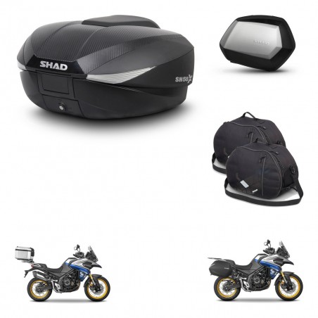 SHAD Maletas SH35 PREMIUM + soporte montaje baul SH58 accesorios KIT-477000