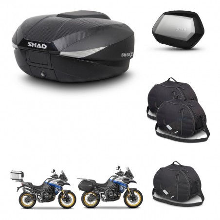SHAD Maletas SH35 PREMIUM + soporte montaje baul SH58 accesorios KIT-477012