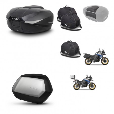 SHAD Maletas SH35 PREMIUM + soporte montaje baul SH58 accesorios KIT-477036