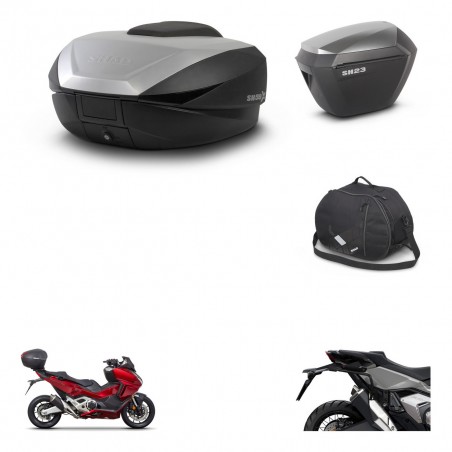 SHAD Maletas sh23 alu + soporte montaje baul SH59 accesorios 59L KIT-477061
