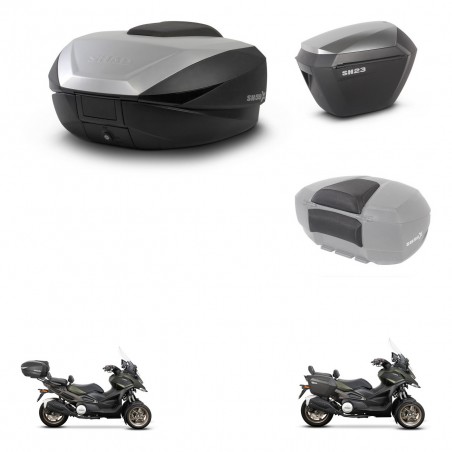 SHAD Maletas sh23 alu + soporte montaje baul SH59 accesorios 59L KIT-477169