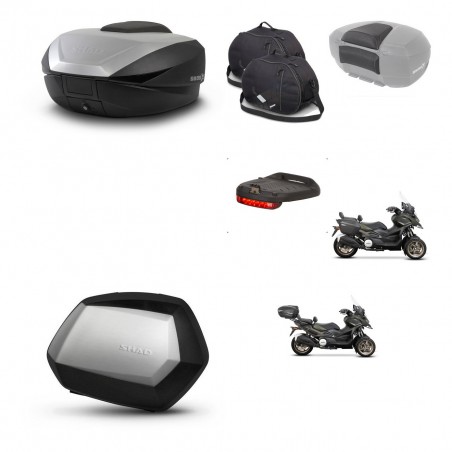 SHAD Maletas SH35 PREMIUM + soporte montaje baul SH59 accesorios 59L KIT-477174