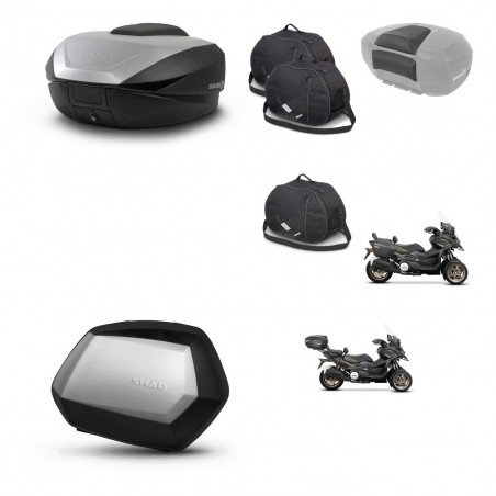 SHAD Maletas SH35 PREMIUM + soporte montaje baul SH59 accesorios 59L KIT-477180