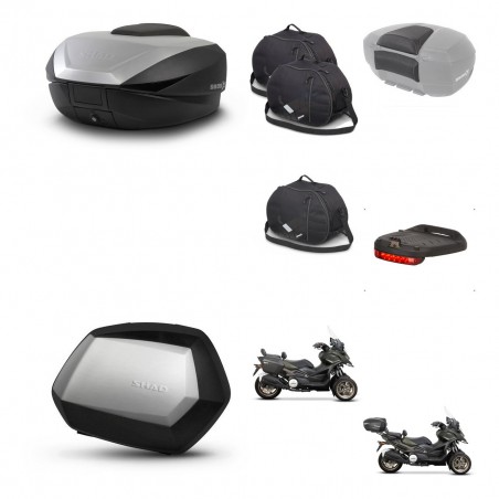 SHAD Maletas SH35 PREMIUM + soporte montaje baul SH59 accesorios 59L KIT-477186