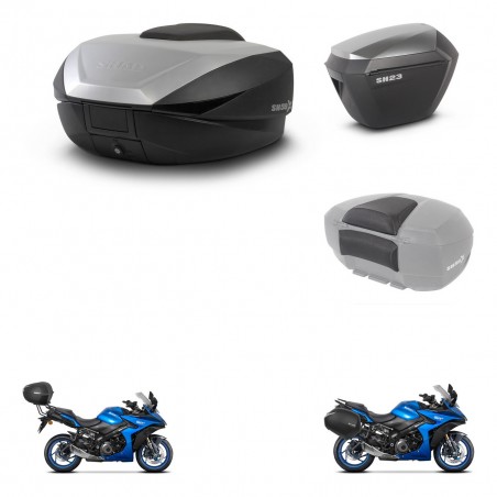 SHAD Maletas sh23 alu + soporte montaje baul SH59 accesorios 59L KIT-477217