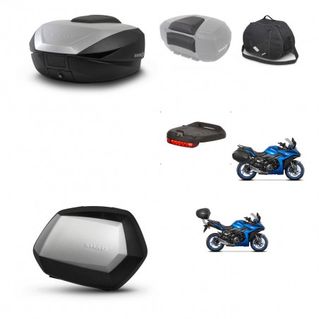 SHAD SH35 PREMIUM suitcases + mounting bracket SH59 trunk accessories 59L KIT-477233