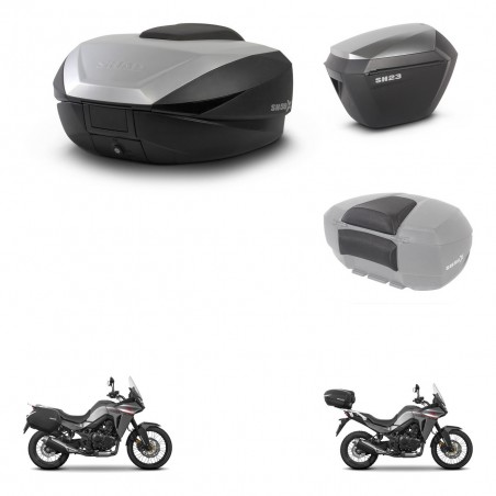 SHAD Maletas sh23 alu + soporte montaje baul SH59 accesorios 59L KIT-477313