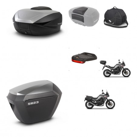 SHAD Maletas sh23 alu + soporte montaje baul SH59 accesorios 59L KIT-477331
