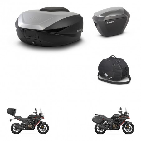 SHAD SH23 alu suitcases + mounting bracket SH59 trunk accessories 59L KIT-477349