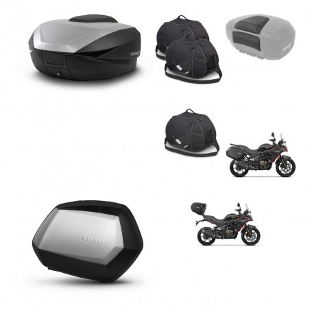 SHAD Maletas SH35 PREMIUM + soporte montaje baul SH59 accesorios 59L KIT-477372