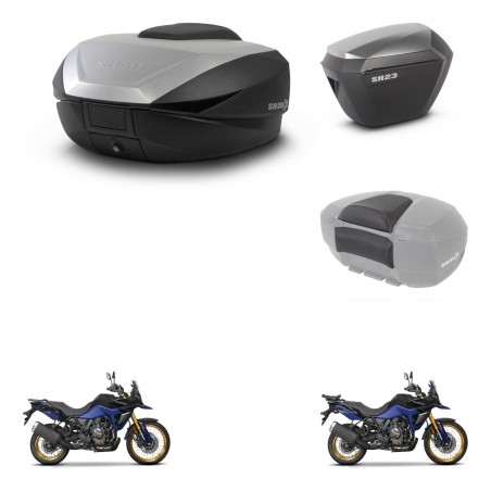 SHAD Maletas sh23 alu + soporte montaje baul SH59 accesorios 59L KIT-477409