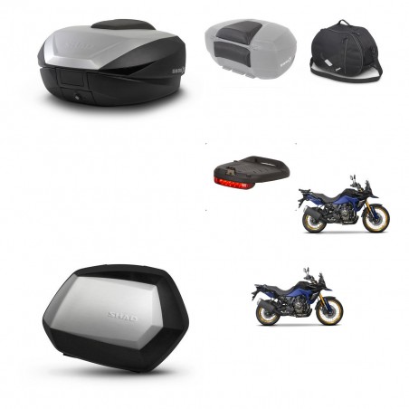 SHAD Maletas SH35 PREMIUM + soporte montaje baul SH59 accesorios 59L KIT-477425
