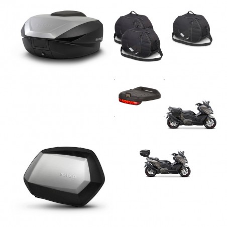 SHAD Maletas SH35 PREMIUM + soporte montaje baul SH59 accesorios 59L KIT-477498