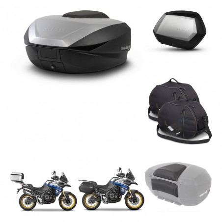 SHAD Maletas SH35 PREMIUM + soporte montaje baul SH59 accesorios 59L KIT-477552