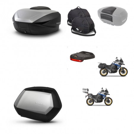 SHAD Maletas SH35 PREMIUM + soporte montaje baul SH59 accesorios 59L KIT-477558