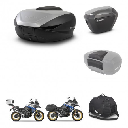 SHAD Maletas sh23 alu + soporte montaje baul SH59 accesorios 59L KIT-477565