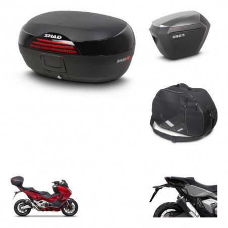 SHAD Maletas sh23 alu + soporte montaje baul SH46 accesorios 45 L KIT-477589